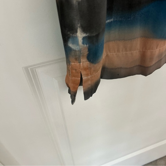 Raquel Allegra Silk Water Color Striped Print Mini Dress Women's Sz 0 Artsy - Picture 4 of 11